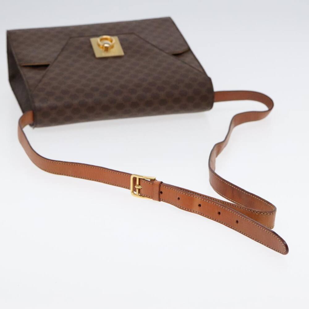 CELINE Macadam Canvas Shoulder Bag Pvc Leather Brown Gold - Picture 7 of 13